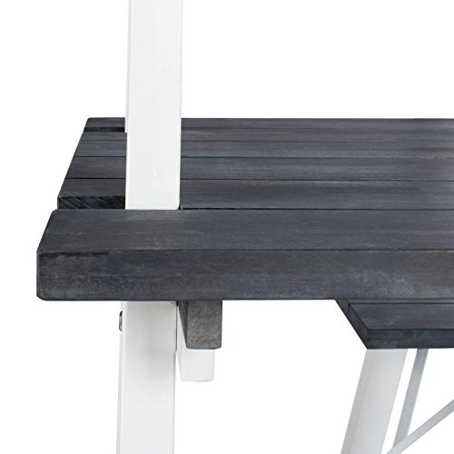 Safavieh Pat6761B Outdoor Collection Willamy Ash Grey 3-Piece Dining Set, Dark Slate Gray/White #TOP5