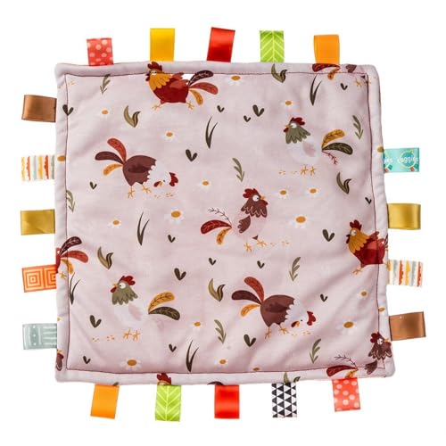 Image of Taggies Lovey for Baby Security Blankets Original Comfy Blanket with Sensory Tags, 12 x 12-Inches, Rooster