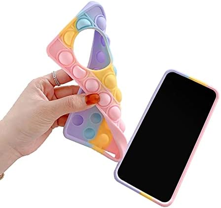 Fidget Toys Phone Case for Galaxy S10, Clysburtuony Soft Rainbow Silicone Push Pop Bubble Protecive Cover for Samsung Galaxy S10 (Colour, Galaxy S10)