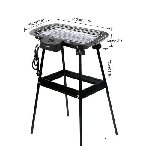 Outdoor/Indoor Electric Grill Smokeless 2000W,Household Smoke Free Electric Grill,Portable Tabletop Grill Kitchen Bbq Grills,Adjustable Temperature Control,Removable Water Filled Drip Tray #TOP1