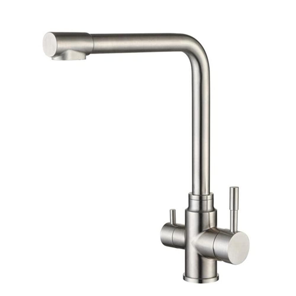 Robinet de cuisine 3 voies anti calcaire pour filtrer l'eau potable sur évier inox