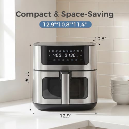 Image of DUMOS 6.34QT Air Fryer, Airfryer 8-in-1 with Viewing Window