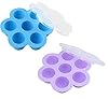 Egg Bite Silicone Mold - For 5,6,8 qt Instant Pot and other Pressure Cookers, Reusable Food Container for Storage with Lid (Blue and Purple)