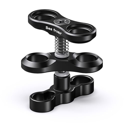 Sea frogs Aluminum Alloy Clamp Ball Joint Bracket Arm Two Section Holder Diving Essential Accessory Light Combination Fixed Clamp CP-2