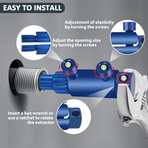 Image of New Pipe Extractor Tool Pipe Nipple Extractor Set Pipe Remover Kit Broken Pipe Thread Remover Fits 1 /2 inch to 1 inch Pipe Capacity Great Diy Gift for Men (Blue)