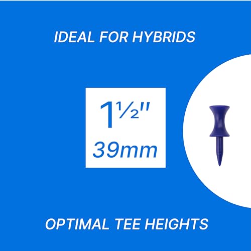 ECADDIE Blue Golf Tees 38mm (100 Pack) - Small Golf Tees for Hybrids or Woods, Golf Tees Plastic Material With Castle Tees Golf Design for Consistent Tee Height using our Small Blue Golf Tees - Image 2