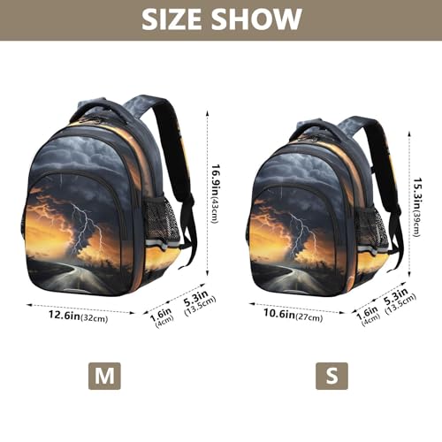 17 Inch Kids Backpack for Girls Boys, Tornado Road Heavy Duty Backpack for Kids4