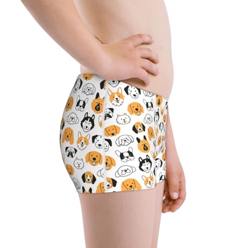 Boys' Cotton Boxer Brief Soft Underwear-Dog Faces2