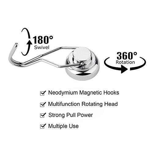 Swivel Swing Magnetic Hooks, 30Lb Strong Heavy Duty Neodymium Magnet Hooks - Use For Home Kitchen Office Garage Outdoor Hanging(4 Pack) #TOP1