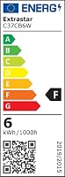 EXTRASTAR E14 LED Izzó Meleg Fehér 6W Gyertya Alakú, 40W Helyettesítő 480 Lumen 3000K C37 Forma, 3 Darabos Csomag 8