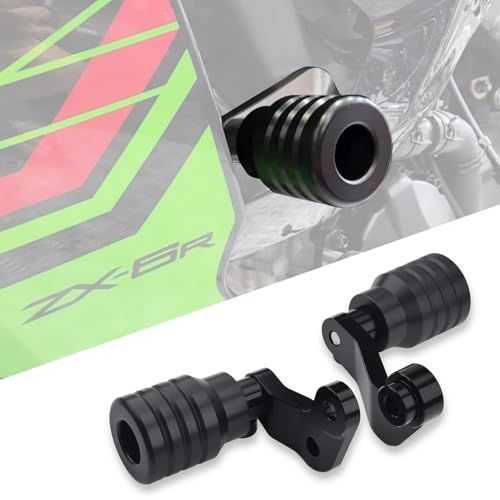 LEDISHUN Falling Protection Fairing Guard Anti Crash Pad Protector (for Kawasaki Vehicle) Ninja ZX-6R ZX6R ZX6 R 2024 2025 2026 Frame Sliders Fits ABS & Non ABS (Black)