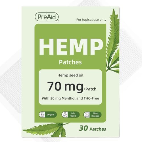 PreAid Hanföl-Pflaster, je 70 mg, 30 Stück (insgesamt 2100 mg), transdermale Stoffpflaster, empfindliche Haut