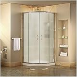 DreamLine Prime 38 in. x 74 3/4 in. Semi-Frameless Frosted Glass Sliding Shower Enclosure in Chrome with White Base Kit, DL-6703-01FR