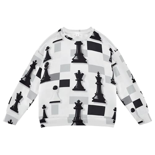 JUNZAN Chess White Little Girls Hoodie Sweatshirt Fleece Hoodie for Boys Sports 4T