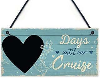 RED OCEAN Holiday Countdown CHALKBOARD Sign Days Until Our Cruise Home Decor