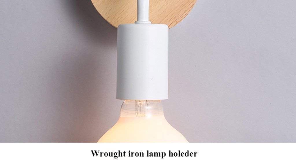 UASTE Scandinavian Style Wrought Iron/Wooden Wall Lamp Simple Black and White Classic Colour Living Room Wall Light Bathroom Mirror Front Wall Spotlight Exterior Light Fixture (Color : White)