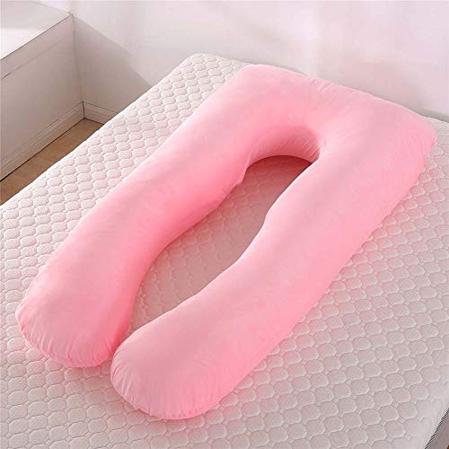 Almohada De Embarazo Ultra Suave Almohada De Cuerpo Completo, Almohada De Maternidad Multifuncional con Soporte para Todo El Cuerpo,Terciopelo-Rosado,75x140cm