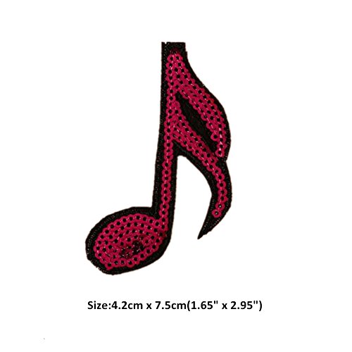 Ximkee(10 Pack) Assorted Musical Note Sequin Sew Iron On Embroidered Patches Appliques #TOP5