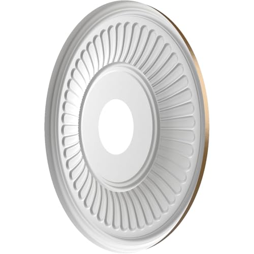 Image of Ekena Millwork CMP16BECCB Berkshire Thermoformed PVC Ceiling Medallion (Fits Canopies up to 7 inch), 16 inchOD x 3 1 /2 inchID x 1 inchP, Metallic Champagne Bronze
