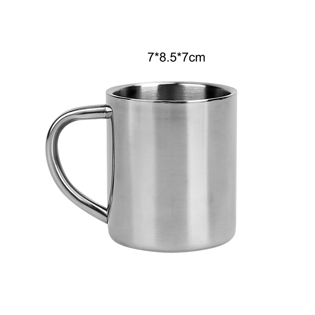 Camping Wandern Kaffee Teetasse Doppelschicht Edelstahlbecher mit Henkel Frühstück