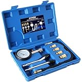 ATPEAM Kompressionsprüfer Set， Kompressionsmessgerät für Motor Kompression prüfen meßen Kfz, 0–20 Bar / 0–300 PSI, Kompressionstester mit 4 Adapter M10 M12 M14 M18 (Blau)