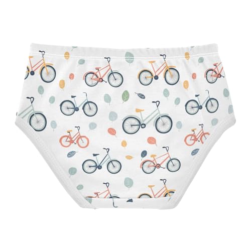 ZZKKO Bicycle Leaves White Girls Underwear Toddler Panties for Girls Comfort Brief Size 2-8T2