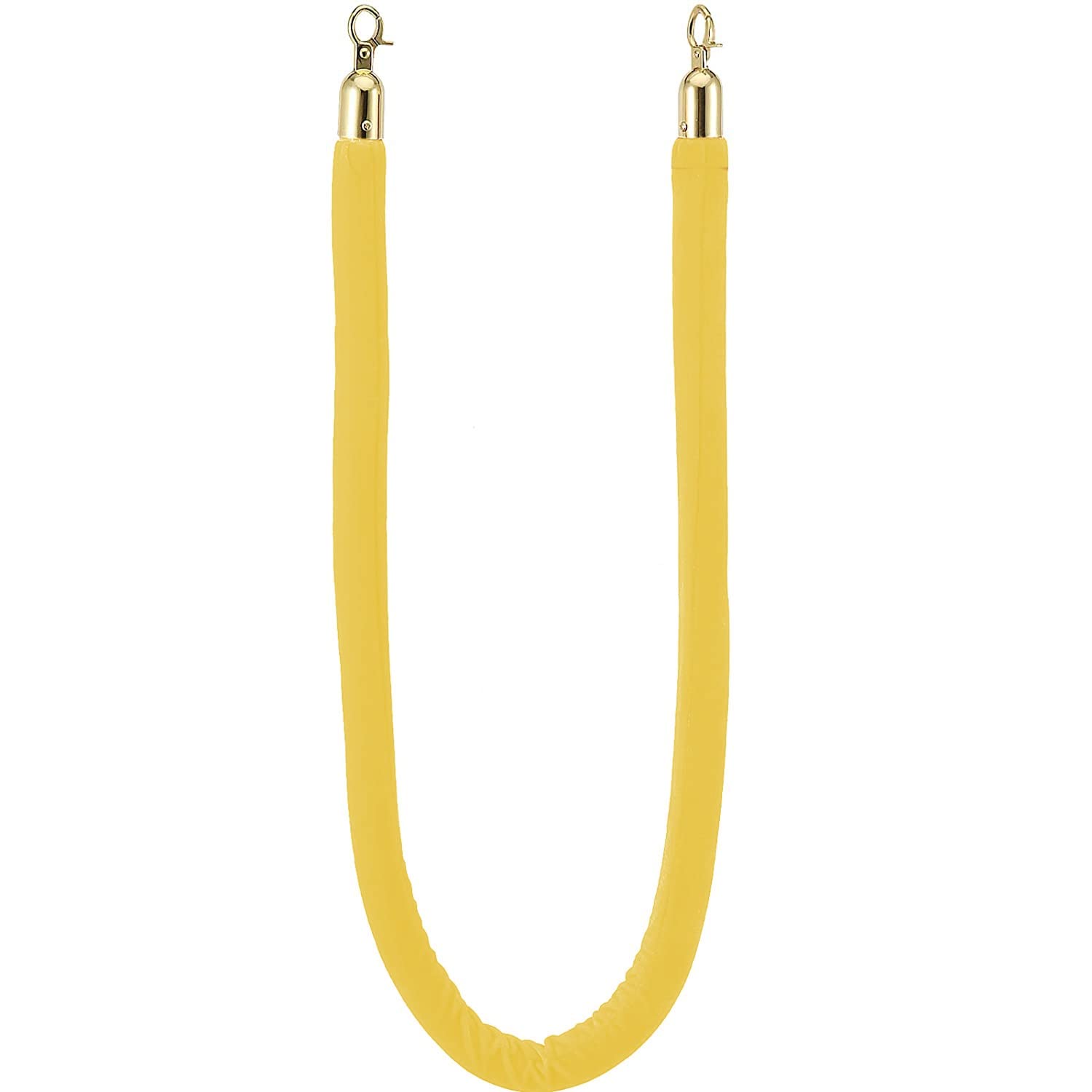 Guardrail rope， Queue Barrier Ropes with Gold Hook, Stanchions Rope, for Divider Crowd Control of Hotel Celebration/Opening Ceremony/(Yellow,Length 1.7M/5.6Ft/67In)