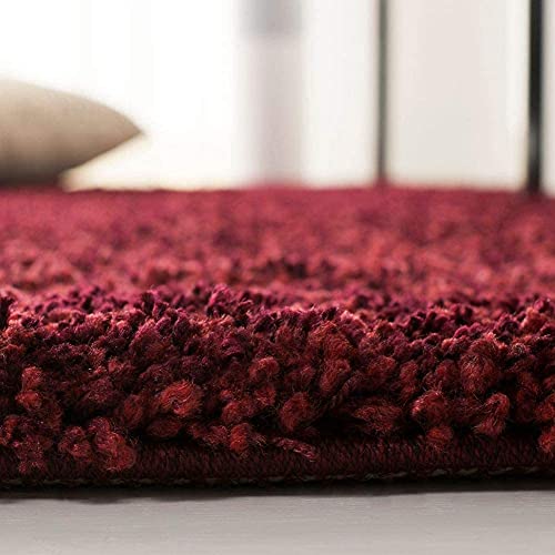 Super Soft Primium Quality Microfiber Rectangular Shagg Carpet Collection With 2 Inch Pile Height For Floor Carpet Size 7X10 Feet Colour Maroon