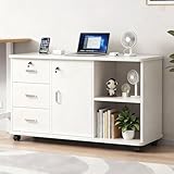 Archivero Con 3 Cajones Archivero Organizador De Madera Con Ruedas y Llave Cajonera Para Escritorio Blanco Mueble Para...