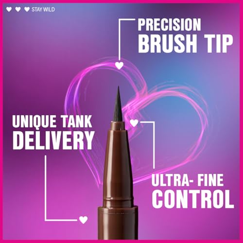 Image of wet n wild Mega Last Breakup Proof Liquid Eyeliner - Ultra-Fine Brush, Waterproof, 16-Hour Long-Lasting Wear - Cruelty-Free & Vegan - Brown