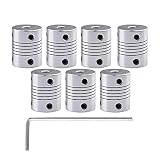eHooyau 7 Pcs Flexible Shaft Couplings 3D Printer Coupler Stepper Motor Coupler 5mm*8mm*25mm for 3D