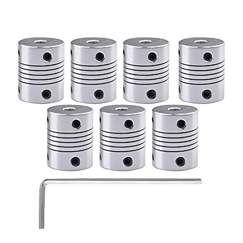 Ehooyau 7 Pcs Flexible Shaft Couplings 3D Printer Coupler Stepper Motor Coupler 5Mm*8Mm*25Mm For 3D Printer Extruder Parts #TOP26