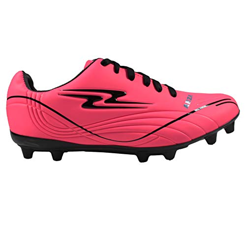 ARZA New Mens Soccer Cleats Firm Ground Color Fiusha-Black (9.5)