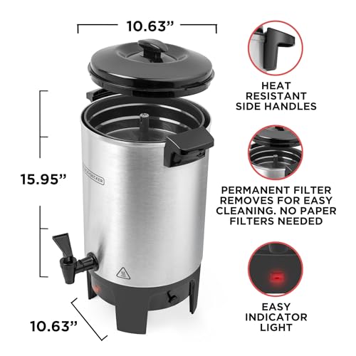 BLACK+DECKER 40-Cup Coffee Urn, Fast Brew with Drip-Free Spigot, Black - image 3
