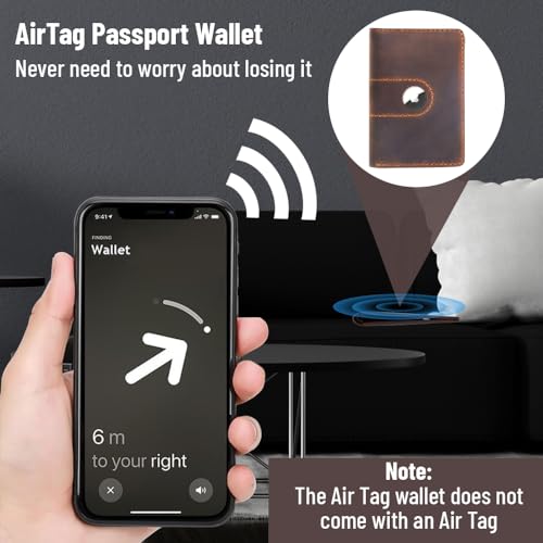 Leather Passport Cover Holder with Airtag Slot - International Travel Must-Have Genuine Leather Passport Holder Wallet Cover Case for Men & Women (Brown)4