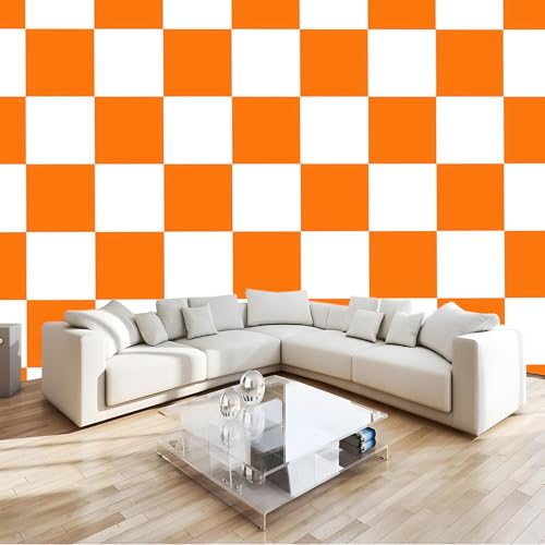 Papier peint photo 3D masquez un mur abîmé avec l'intissé orange 200x140