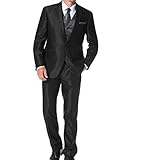 Smoking keskin collection Herren Anzug Schwarz gestreift glänzend (44, Schwarz)