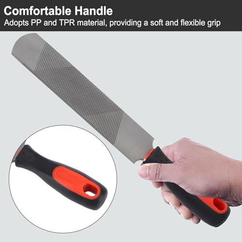 Image of Yosoo Health Gear Horseshoe Trimming Tool 8 Inch Hoof Rasp, Solid Carbon Steel Horseshoe File with Rubber Handle, Double Sided Hoof Rasp Farrier File Tool for Horse Goat Cow Donkey