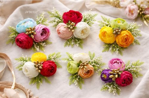 Image of Divyakosh Decorative Peony Flower Bunch Set | Package Contains 6 Artificial Flower Bunches for Wedding, Trousseau & Gift Packing
