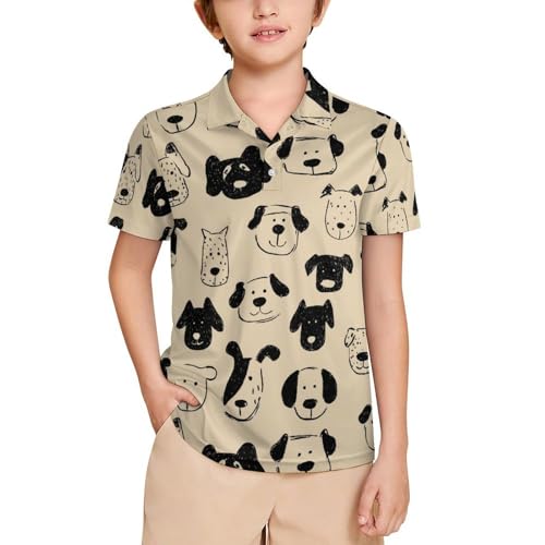 Boys' Classic Polo Shirts Short Sleeve Moisture-Wicking Golf & Tennis Shirts for Youth Teens Cute Car