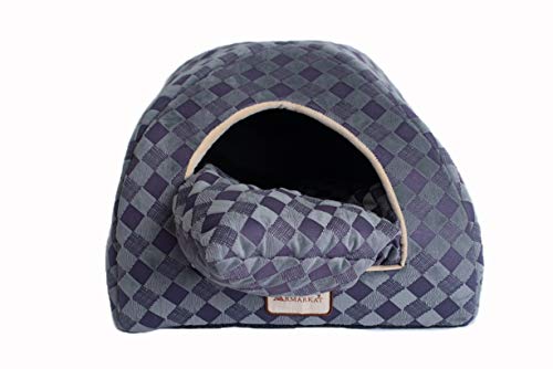 Armarkat Cat Bed Model C65Hhg/Ls, Purple Gray Combo Checkered Pattern #TOP5