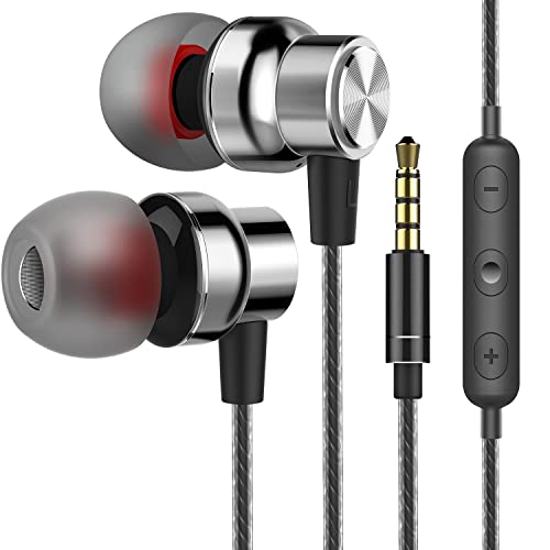 Blukar Auriculares In Ear, Auriculares con Micrófono y Cable Cómodo Reducción Ruido Sonido Estéreo Control de Volumen para Todos los Dispositivos de Auriculares de 3.5mm