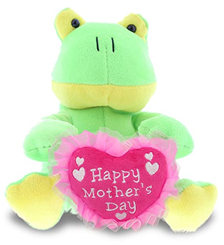 Dollibu Happy Mother's Day Super Soft Plush Sitting Frog Figure - Cute Stuffed Animal With Pink Heart Message For Best Mommy, Grandma, Wife, Daughter - 6" Inches #TOP13