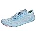 ERTUPE Hike Barefoot Shoes for Women Men Wide Toe Box Waterproof Shoes Trail Running Non Slip Grounding Sneakers Lightweight Breathable Mesh Comfortable Footwear Blue