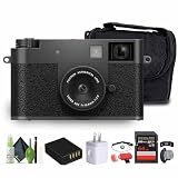 FUJIFILM X Half Compact Point & Shoot Camera (Charcoal Silver) Bundle