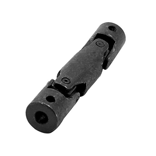 Aexit 6mm x Electrical equipment 16mm x 75mm 3 Sections Groove Type Rotatable Metal Industrial Universal Joint Connector Black