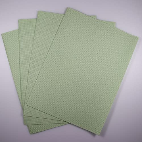 Image of KCS 4 pc of 12 inch x 18 inch 14CT Counted Cotton Aida Cloth Cross Stitch Fabric (Light Green)