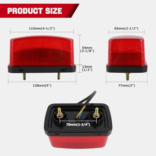 Image of DREAMIZER LED Tail Light ATV OEM Taillight w /Running Brake Light Compatible with Yamaha Big Bear Bruin Rhino Kodiak Grizzly Wolverine Viking