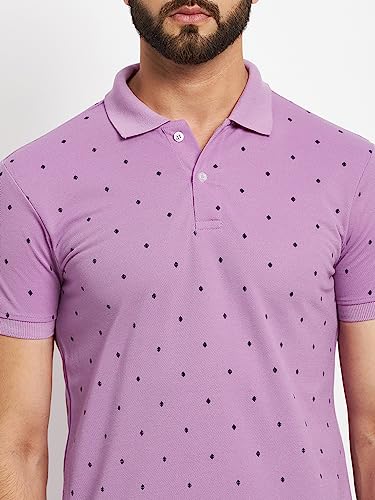Image of Men's Cotton Half Sleeves Printed Polo T-shirt-POLO105