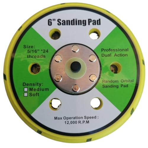 Miniatura 4 de Plato Soporte Lijadora Orbital 150mm 6 14 Agujeros Sistema Tipo Velcro Gancho Y Bucle Base Repuesto Para Lijadora Excéntrica